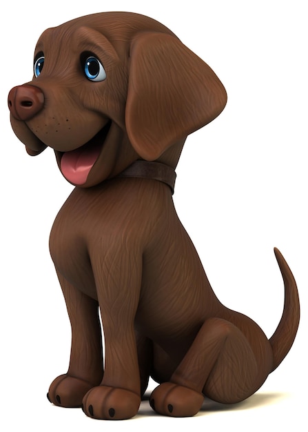 Zabawa 3D kreskówka brązowy labrador retriever