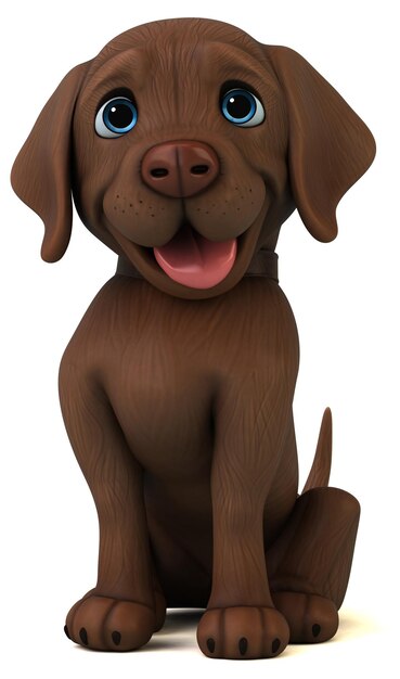 Zabawa 3D kreskówka brązowy labrador retriever