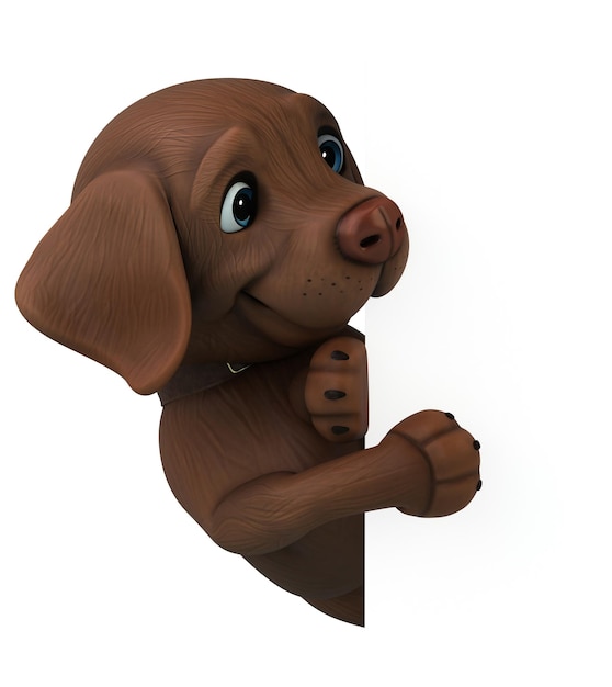 Zabawa 3D kreskówka brązowy labrador retriever