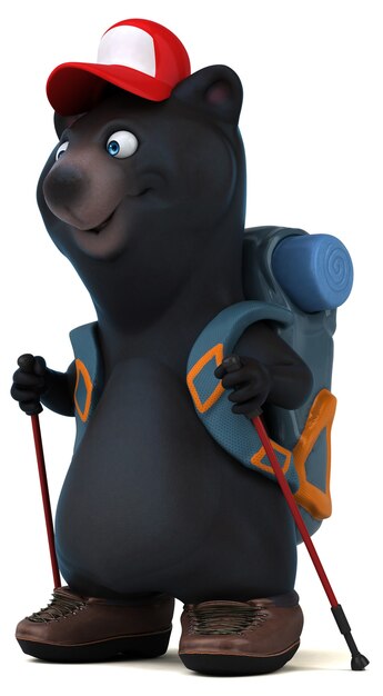 Zabawa 3D niedźwiedź Backpacker postać z kreskówki