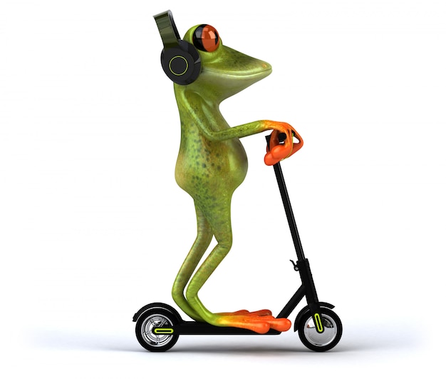 Zabawa 3D zielona żaba kreskówka