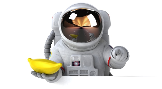 Zabawa Astronauta Ilustracja 3d