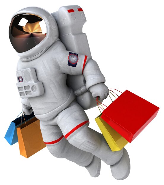 Zabawa astronauta ilustracja 3D