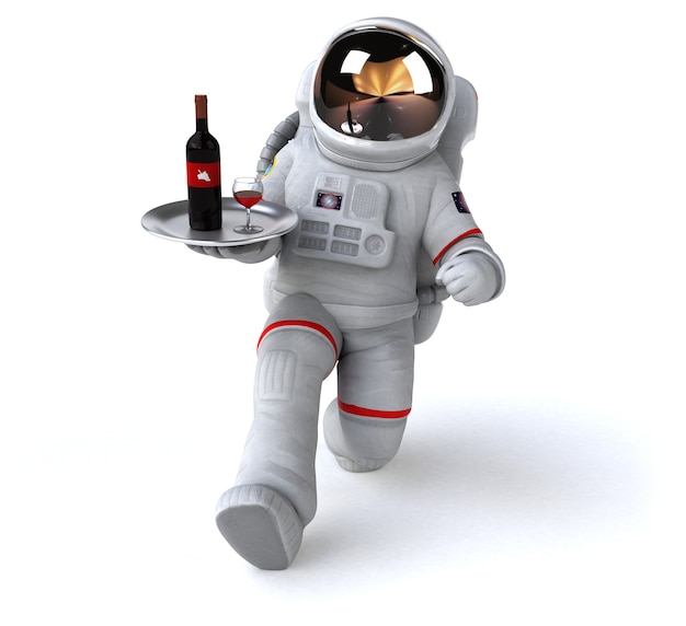 Zabawa Astronauta Ilustracja 3d