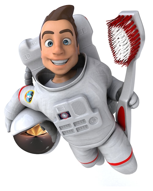 Zabawa astronauta - ilustracja 3D