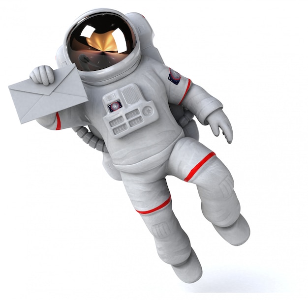 Zabawa astronauta postać - 3D ilustracja