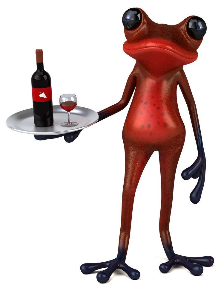 Zdjęcie zabawa czerwona żaba ilustracja 3d