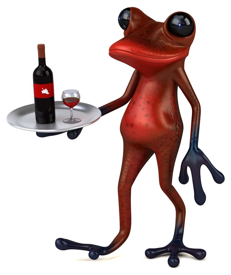 Zdjęcie zabawa czerwona żaba ilustracja 3d