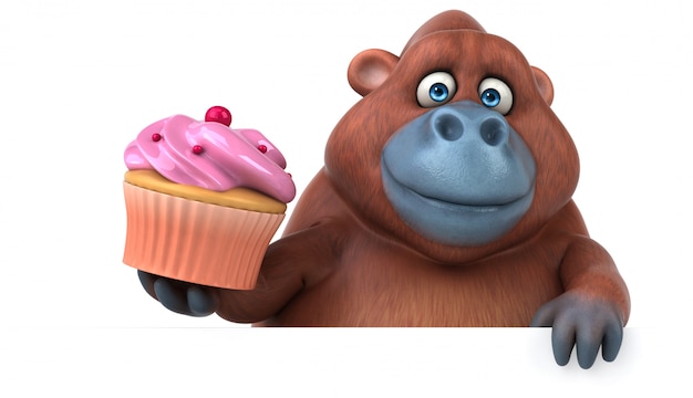Zdjęcie zabawa orangoutan - 3d ilustracji