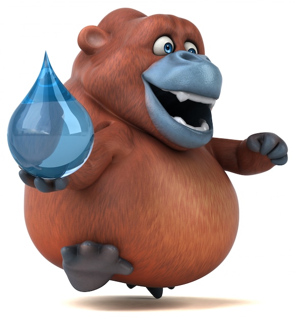 Zabawa orangoutan - 3D ilustracji