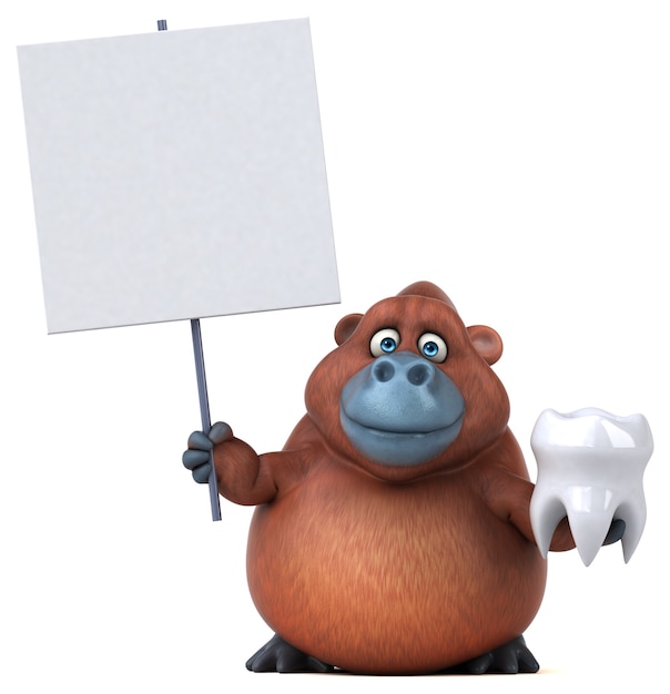 Zabawa orangoutan - ilustracja 3D