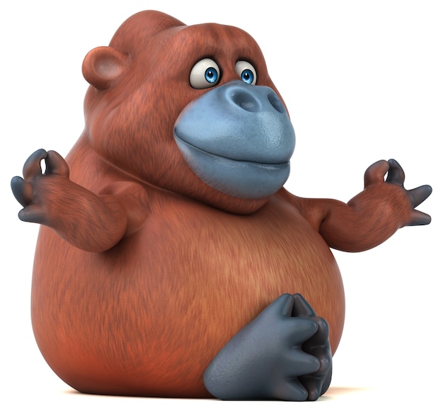 Zabawa Orangutan - Ilustracja 3d