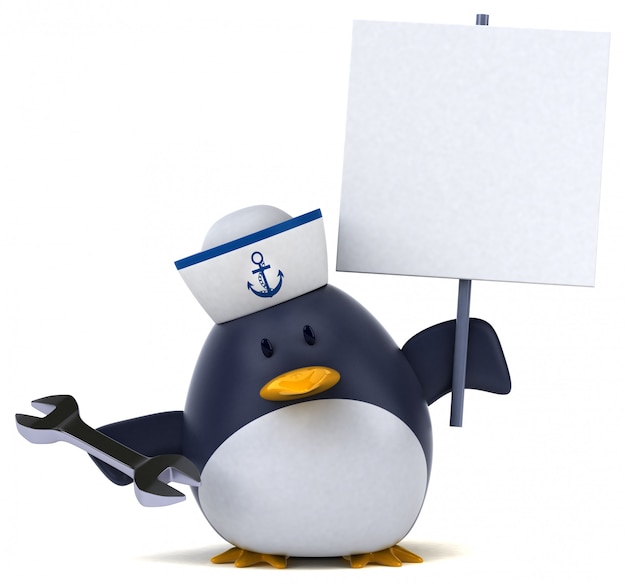 Zabawa pingwina - 3D ilustracji