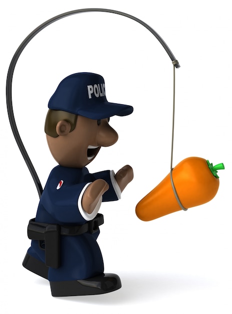 Zabawa policjanta - 3D ilustracji