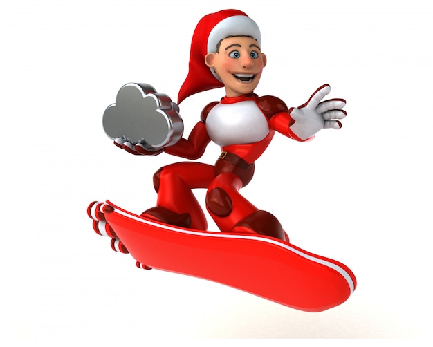 Zabawa Super Święty Mikołaj - 3D ilustracji