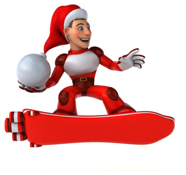 Zabawa Super Święty Mikołaj - 3D ilustracji