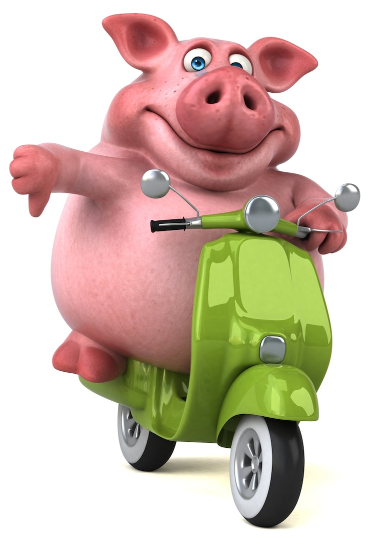 Zdjęcie zabawa świnia - ilustracja 3d