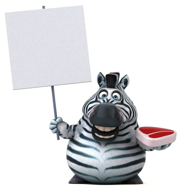 Zdjęcie zabawa zebra - ilustracja 3d