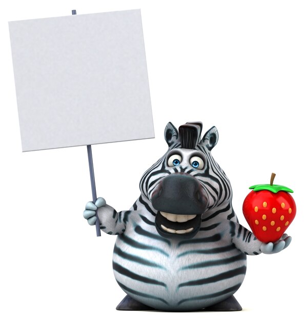 Zdjęcie zabawa zebra - ilustracja 3d