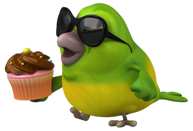 Zabawa zielony ptak - ilustracja 3D