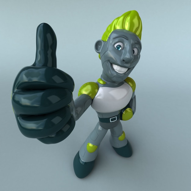 Zabawa zielony robot - 3D ilustracja