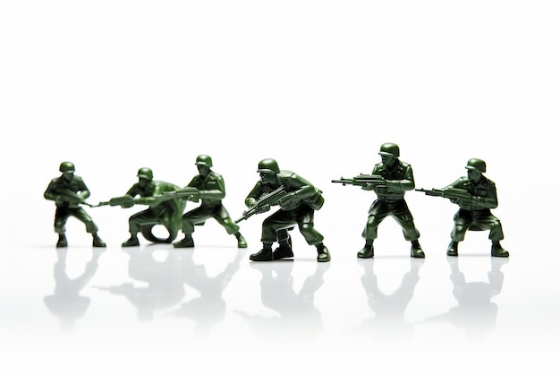 Zdjęcie zabawka dla żołnierzy na białym tle