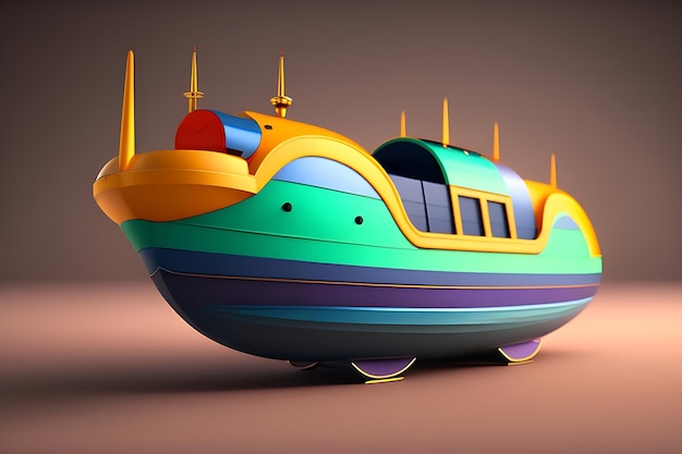 zabawka statek renderowanie 3D środowisko sztuki