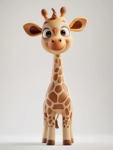 Zabawkowa żyrafa z dużymi oczami i długą szyją
