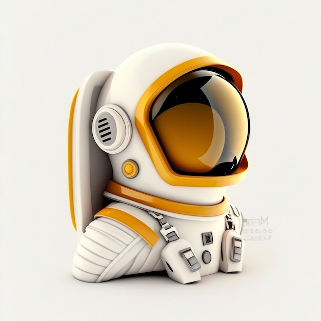 Zabawkowy astronauta w hełmie z napisem „kosmos”.