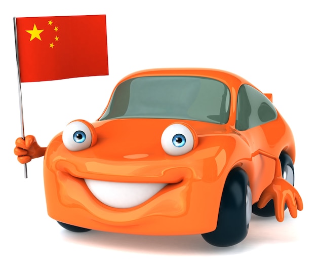 Zabawna animacja samochodu