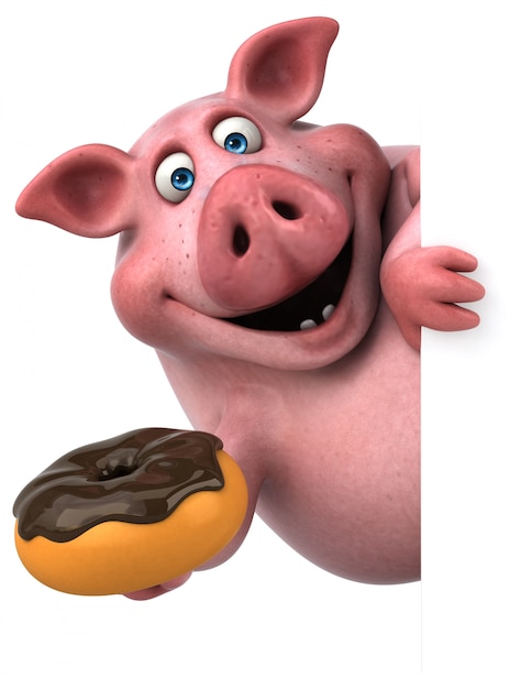 Zabawna animacja świni