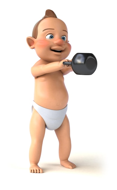 Zabawna ilustracja 3D dziecka z kreskówek