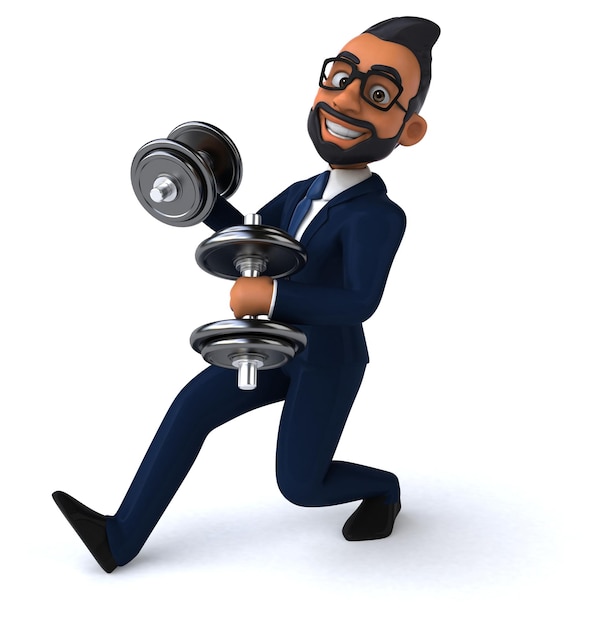 Zabawna ilustracja 3D indyjskiego biznesmena