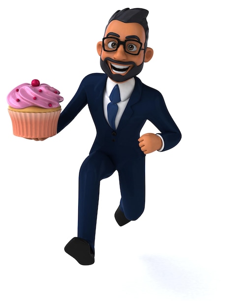 Zabawna ilustracja 3D indyjskiego biznesmena