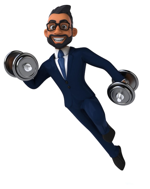 Zabawna ilustracja 3D indyjskiego biznesmena