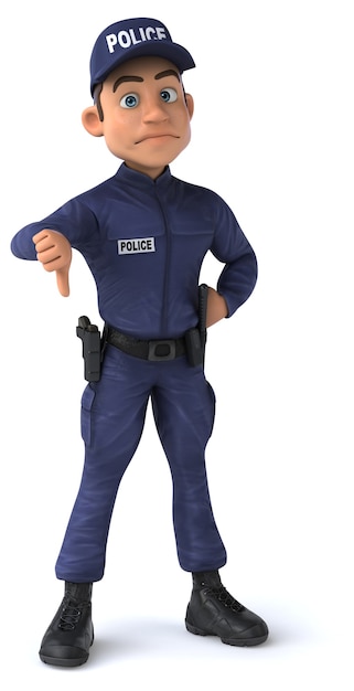 Zabawna ilustracja 3D policjanta kreskówek