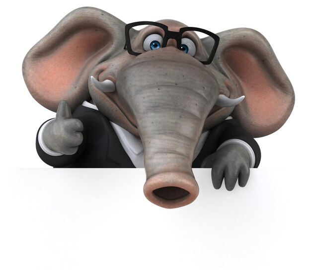 Zabawna ilustracja 3D słonia