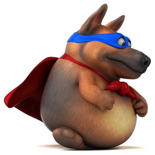 Zabawna ilustracja 3D superbohatera psa