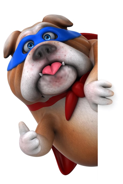 Zabawna ilustracja 3D superbohatera psa