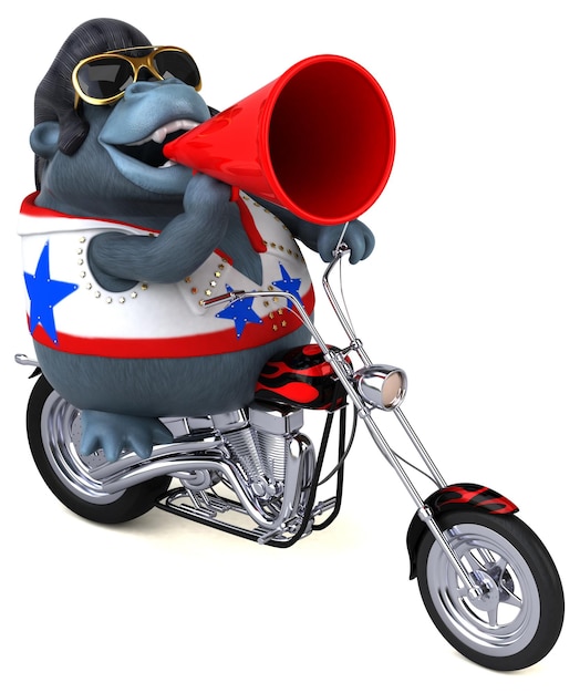 Zabawna ilustracja 3D z gorylą rockerem