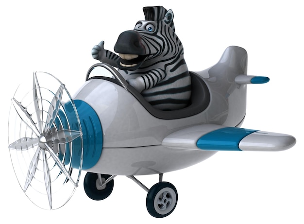 Zabawna ilustracja 3D zebry