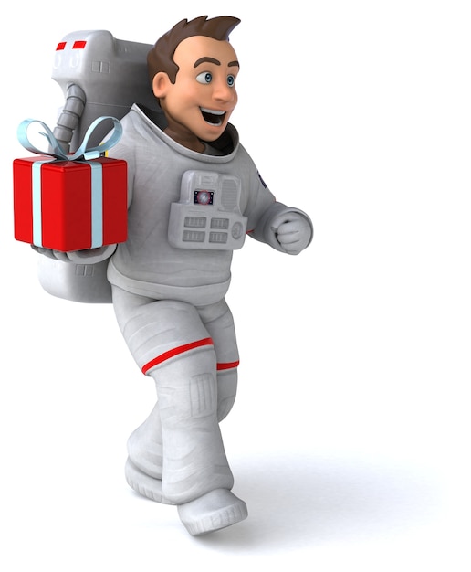 Zabawna ilustracja astronauta