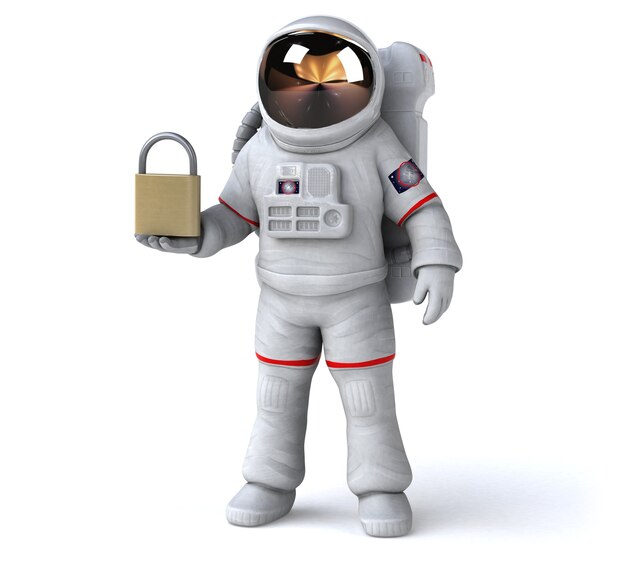 Zabawna ilustracja astronauta