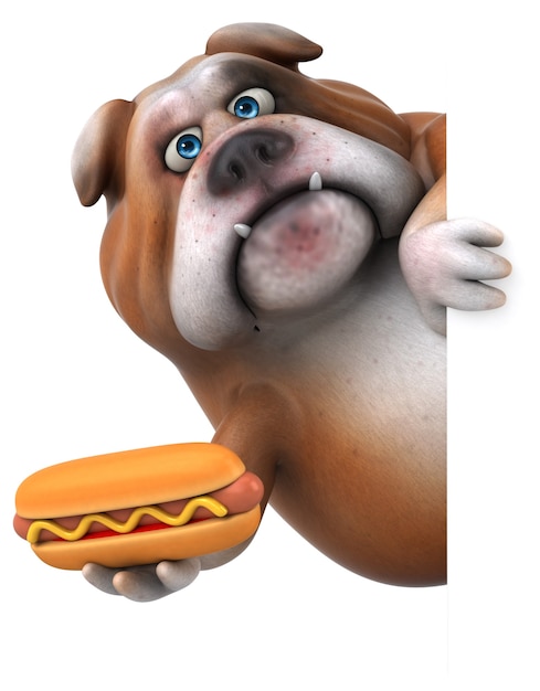 Zabawna ilustracja buldoga