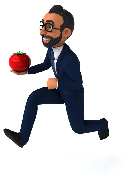 Zabawna ilustracja kreskówka 3D indyjskiego biznesmena