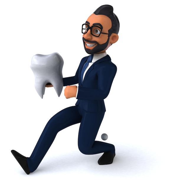 Zabawna ilustracja kreskówka 3D indyjskiego biznesmena