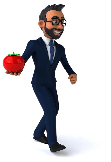 Zabawna ilustracja kreskówka 3D indyjskiego biznesmena