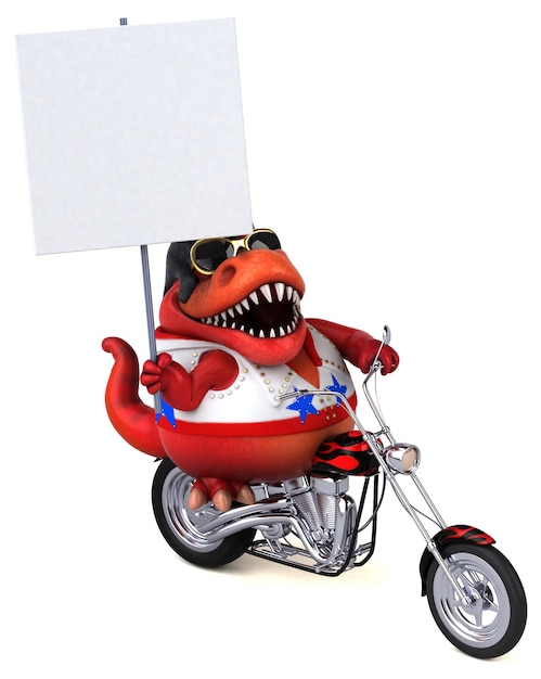 Zabawna ilustracja kreskówka 3D rocker Trex