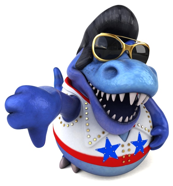 Zabawna Ilustracja Kreskówka 3d Rocker Trex