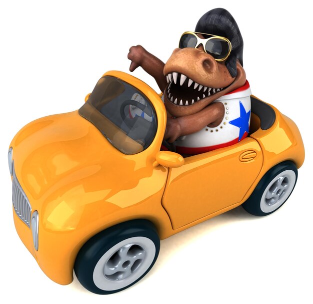 Zabawna ilustracja kreskówka 3D rocker Trex